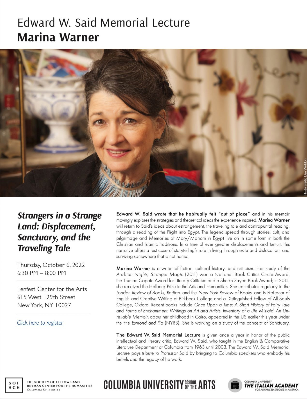 Edward W Said Memorial Lecture Marina Warner The Department Of